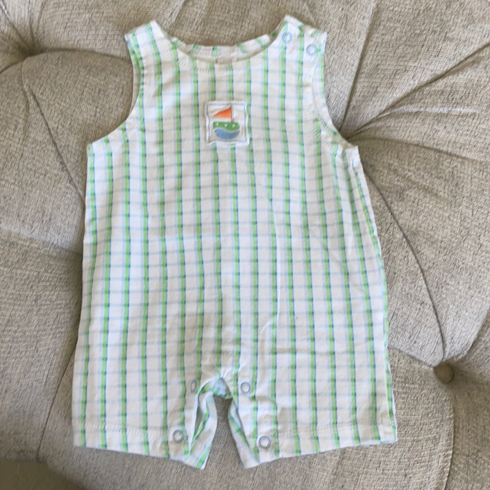 Sail Boat Shorts onesie overalls